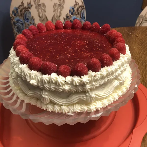 receta Gâteau aux framboises et aux noix