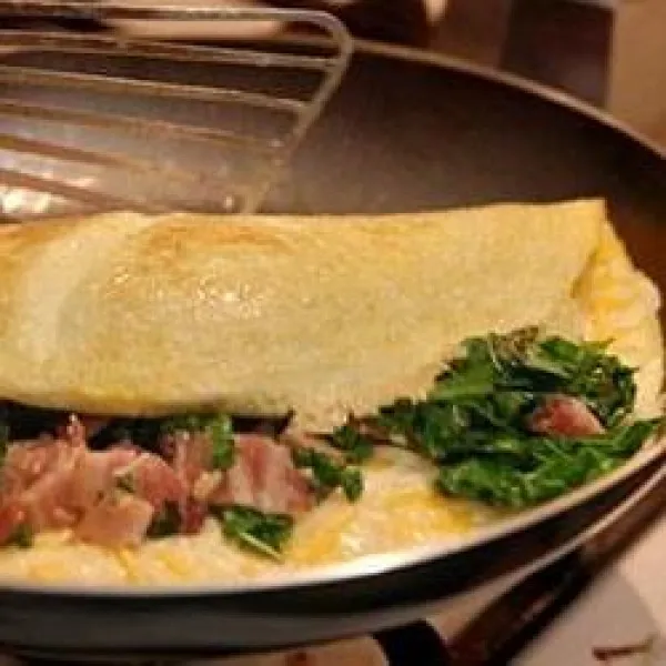 receta Omelette crémeuse au chou frisé A La Villere