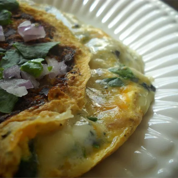 receta Omelette aux Champignons Bleus