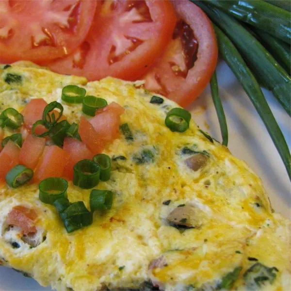 receta Omelette aux champignons et aux Ã©pinards