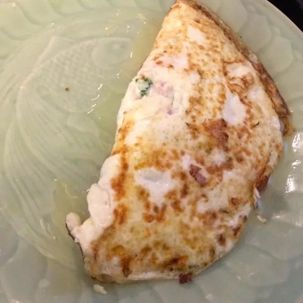 receta Tortilla De Claras De Huevo Con Jamón Y Espinacas Picantes
