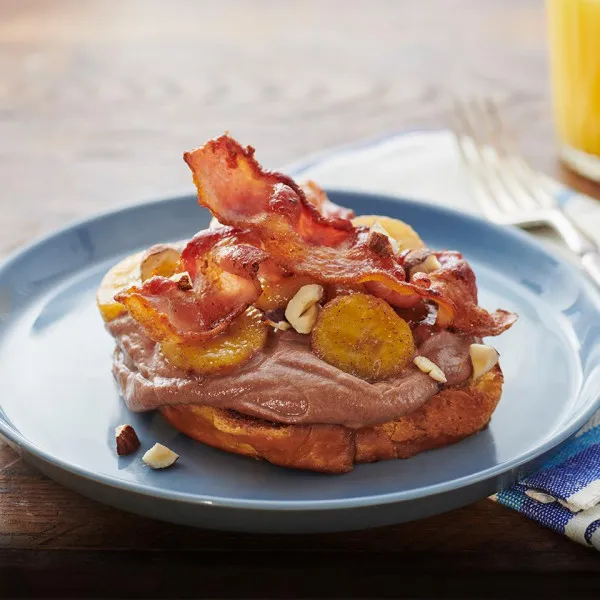 receta Toast Bacon-Banane Noisette