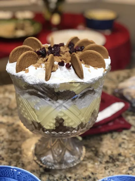 receta Trifle De Pan De Jengibre Con Ponche De Huevo