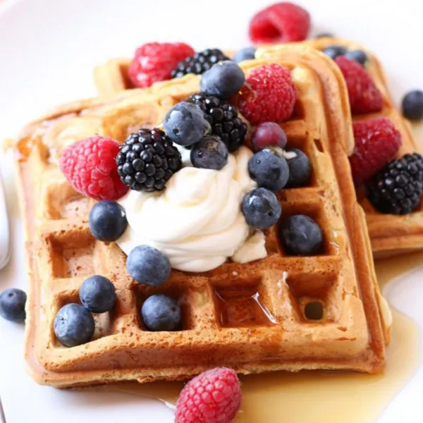 receta Waffles Esponjosos De Crema Agria