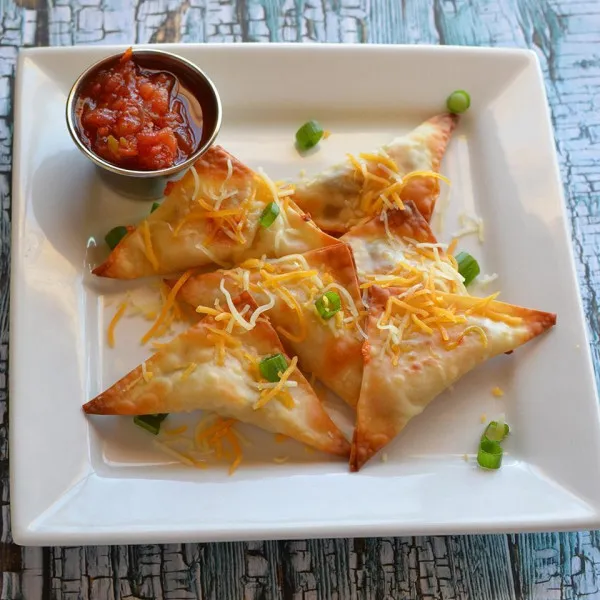 receta Wontons au poulet et au fromage Jalapeno cuits au four
